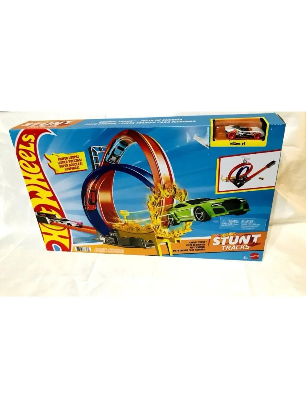 Hot Wheels Stunt Tracks Energy Track Loop Playset Mattel w Car NEW